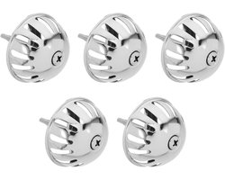 Urinoir-trechterafdekkingen set van 5 - Roestvrij staal, zilverkleurig - Sanitair accessoires voor mannen - Badkamer urinoir zeefdoppen - Urinoirstoppen - Hygiënische oplossing.