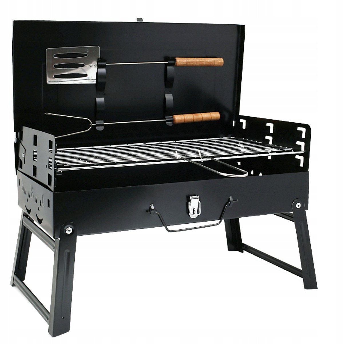 Draagbare Grill in Koffer 42x22cm + Grillaccessoires