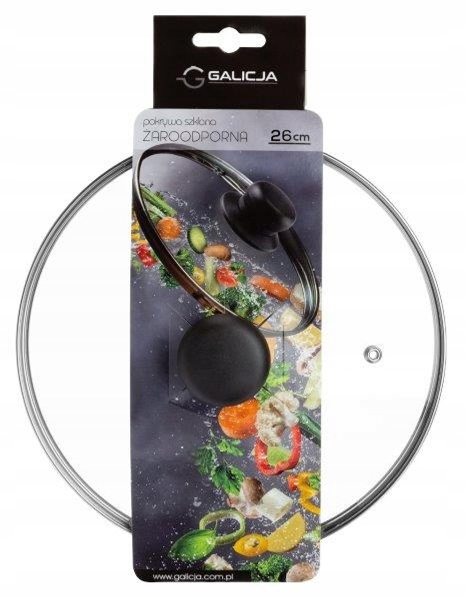 Hittebestendige Hoes 26cm - Gehard Glas met Bakelieten Handvat