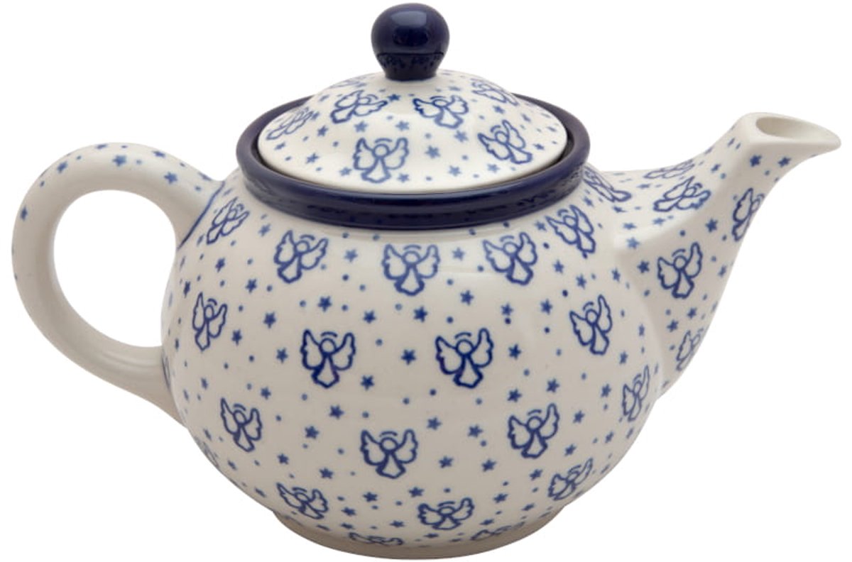 Merkloos Merkloze Theepot 900 ml - Handgemaakt Keramiek met Engelen