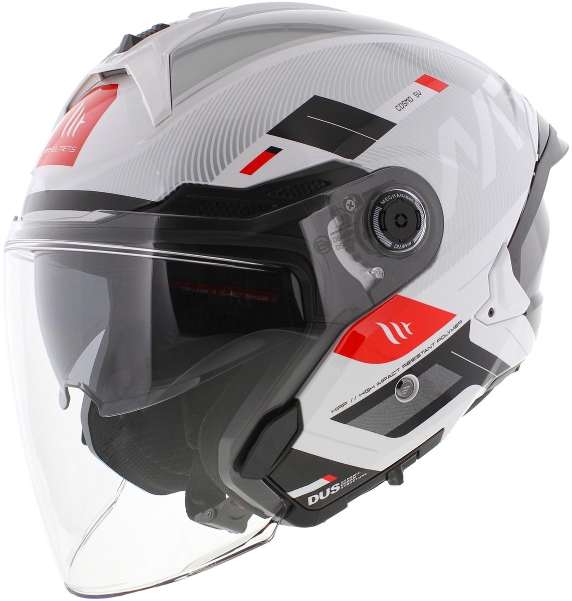 MT Jet Cosmo SV helm Silence glans wit grijs
