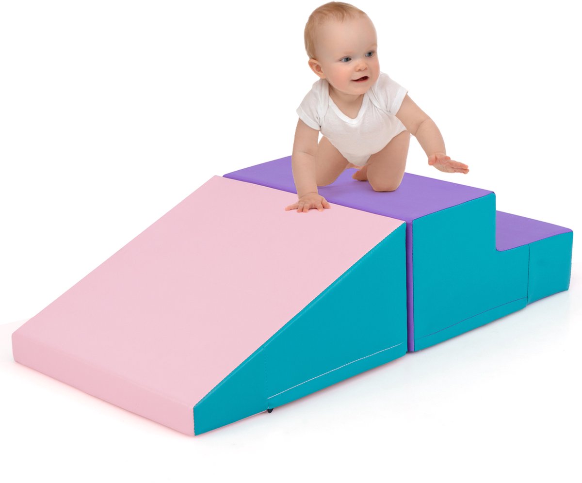 COSTWAY Schuimrubberen bouwstenen voor kinderen, zachte bouwstenen om te ravotten en te klimmen, reuzenbouwstenen van schuim, grote bouwstenen voor baby's en peuters