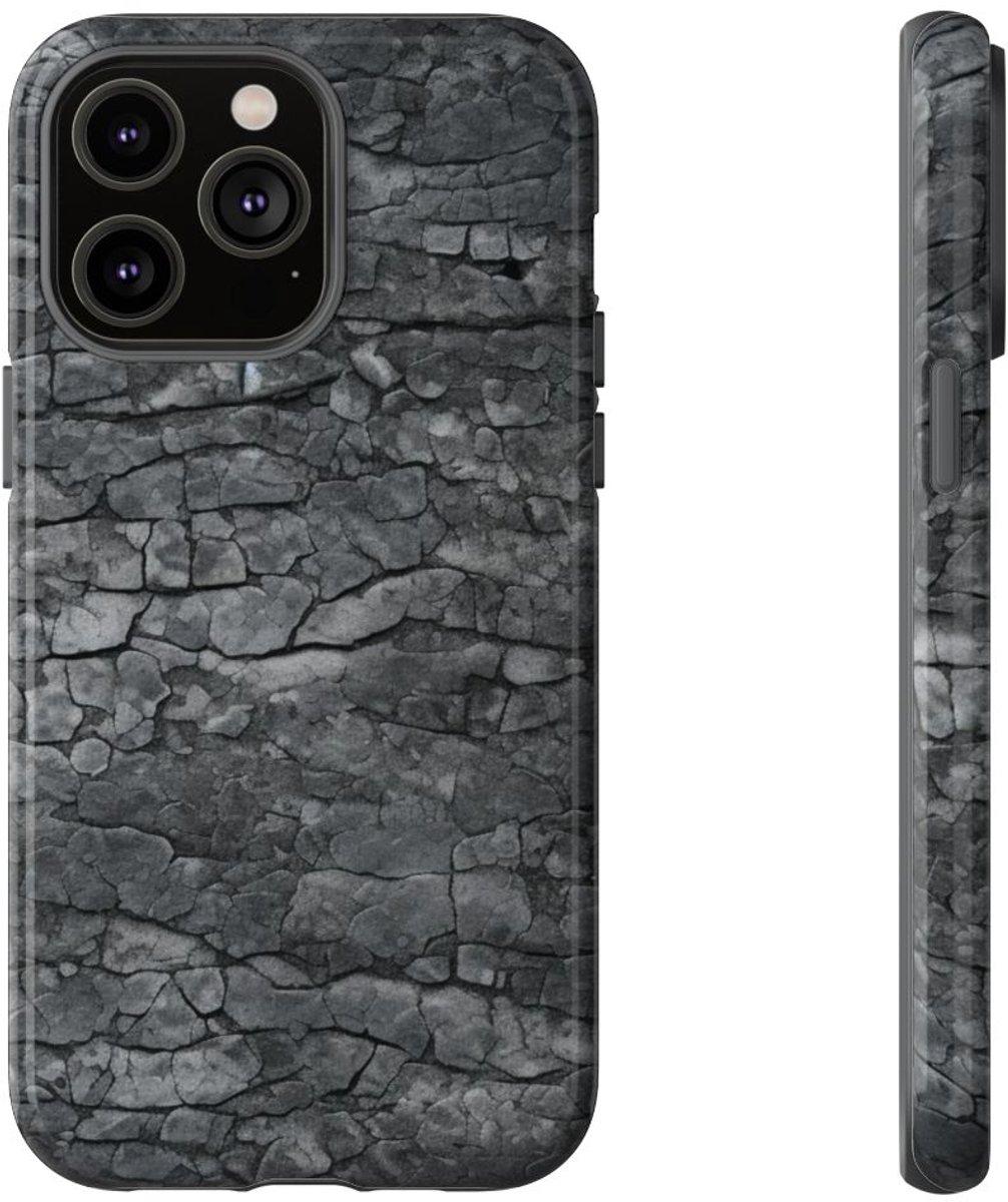 Gebarsten Asfaltstructuur – Glanzend Stevig Hoesje Geschikt voor iPhone 14 Pro Max