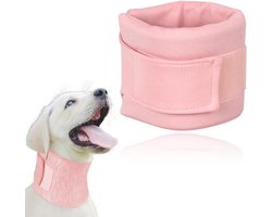 Beschermingshalsband en kegel voor honden, halsband voor huisdieren, verstelbare herstelhalsband voor puppy's en katten na een operatie of verwonding (roze)