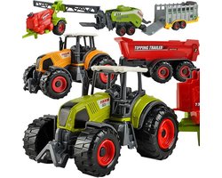 Kruzzel Boerderij Speelset - 6 Landbouwmachines voor Kinderen - Realistisch & Educatief