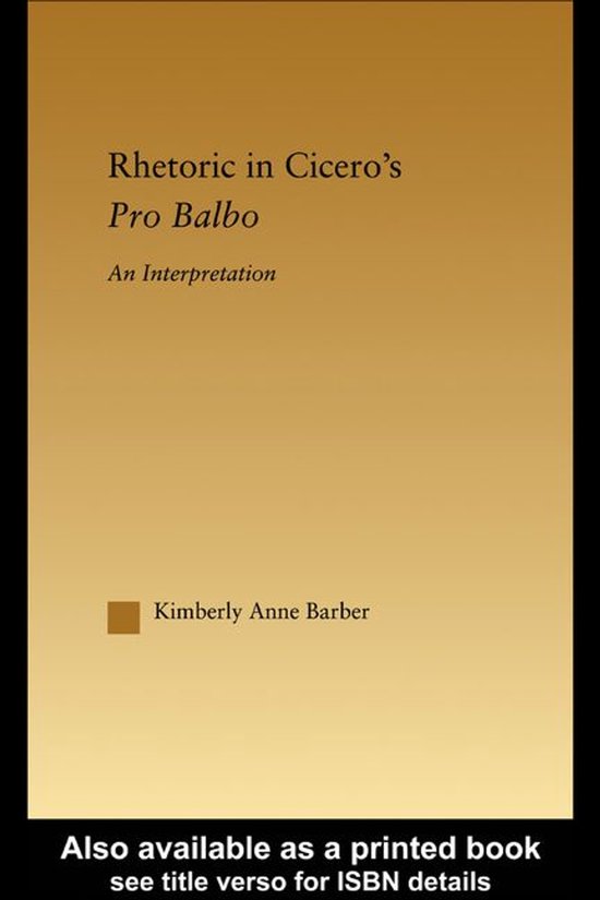 Rhetoric in Cicero's Pro Balbo - cover