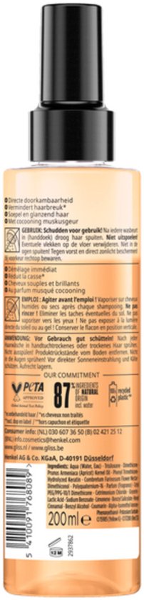 Gliss Total Repair Anti-Klit Spray - Haarverzorging - Leave-in-Conditioner - Vermindert Haarbreuk - Hittebescherming - Voordeelverpakking - 6x 200ml