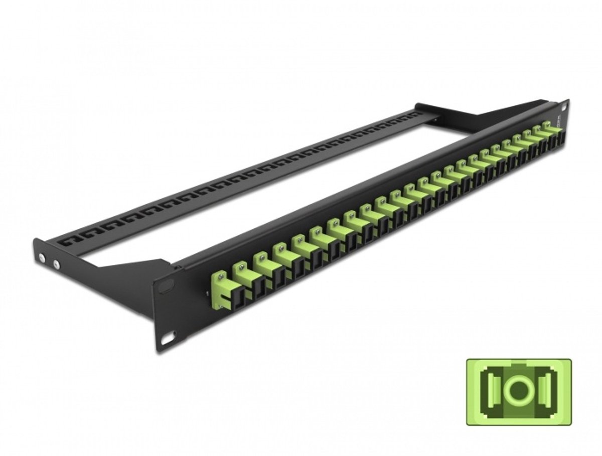 Image of 19 inch Fiber patch panel 24 Poort SC Simplex Limegreen