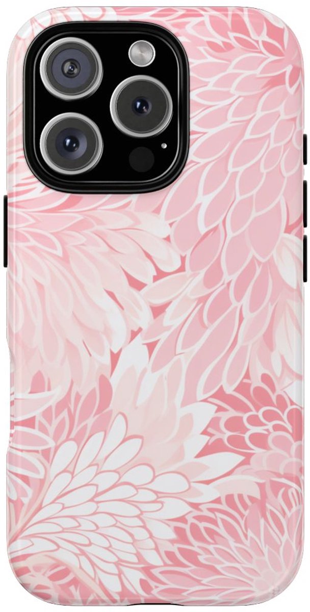 Lichtroze Bloemenpatroon – Telefoonhoesje Geschikt voor iPhone 16 Pro