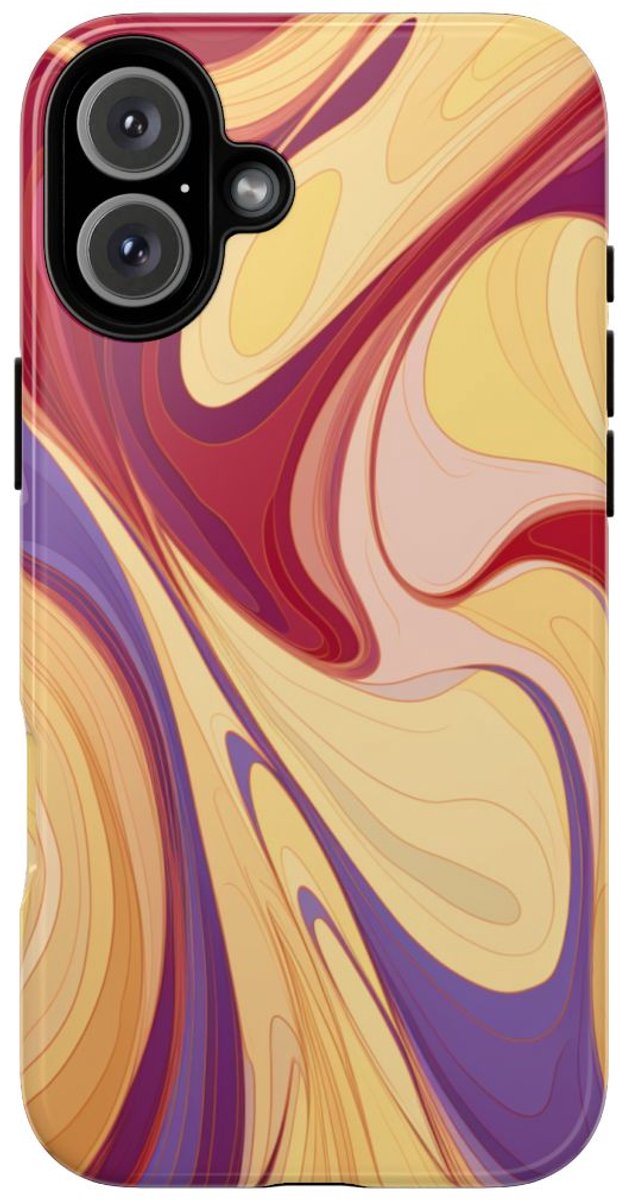 Abstracte Gedraaide Marmerlook – Telefoonhoesje Geschikt voor iPhone 16 Plus