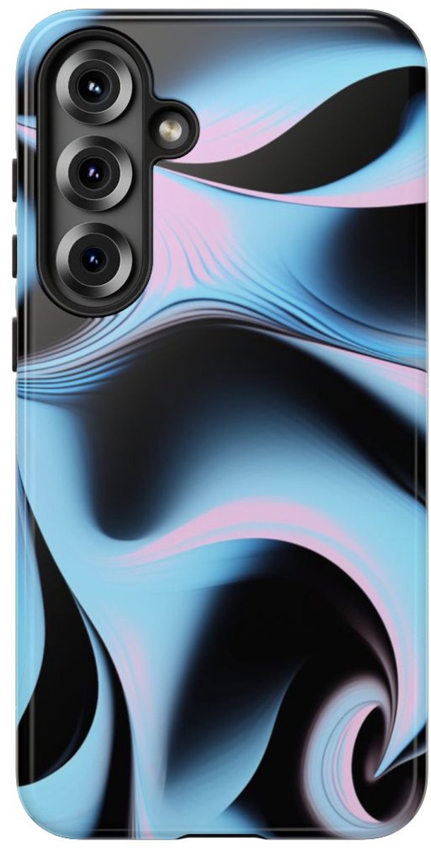 Blauw-Roze Abstracte Krullen – Telefoonhoesje Geschikt voor Samsung Galaxy S25 Plus