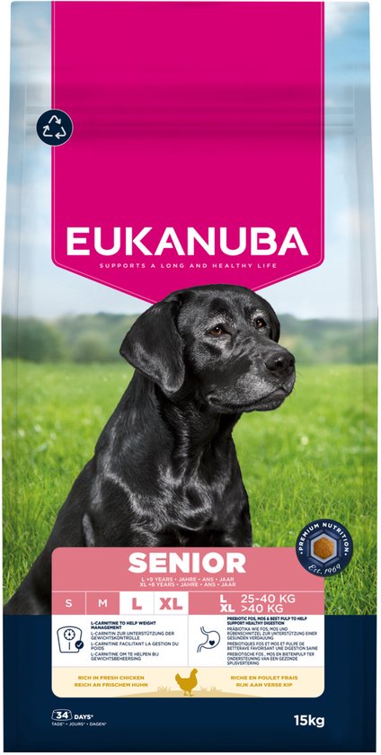 Kip Large Rarge Eukanuba Senior Large Breed Kip - Hondenbrokken - 15 kg | bol
