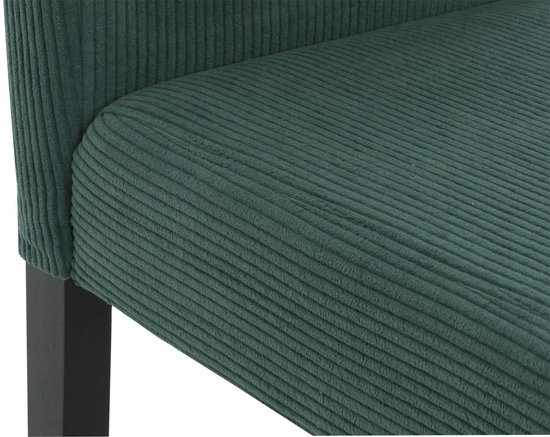 Set de 2 chaises de salle à manger Littau, chaise de cuisine à dossier haut, bois de corde en tissu/textile ~ vert, pieds foncés