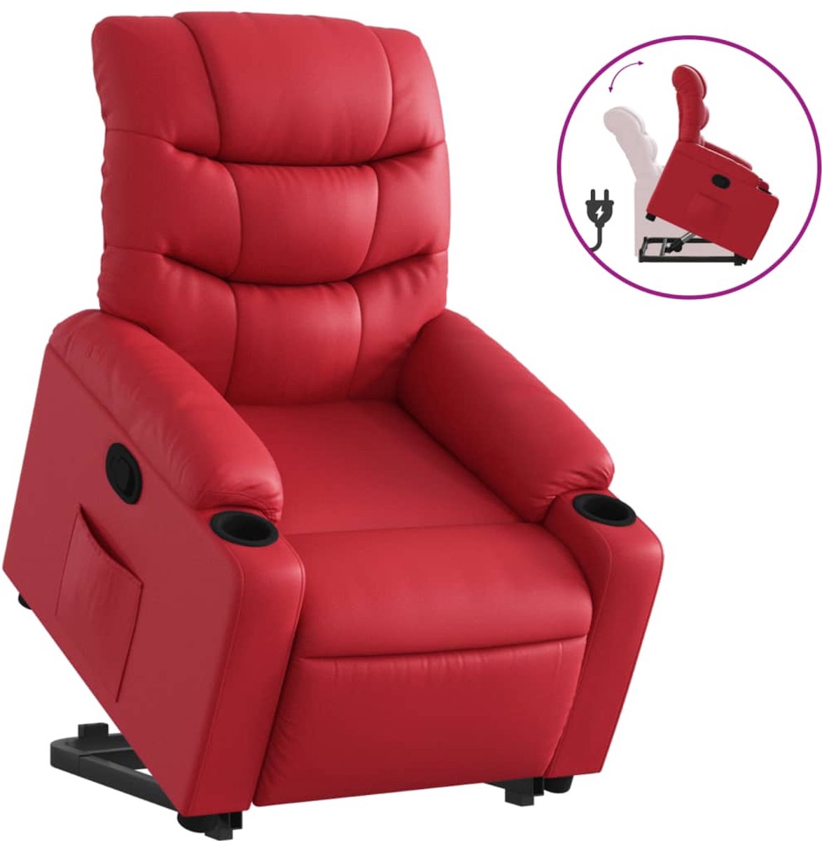 vidaXL Sta-op-stoel - kunstleer - rood