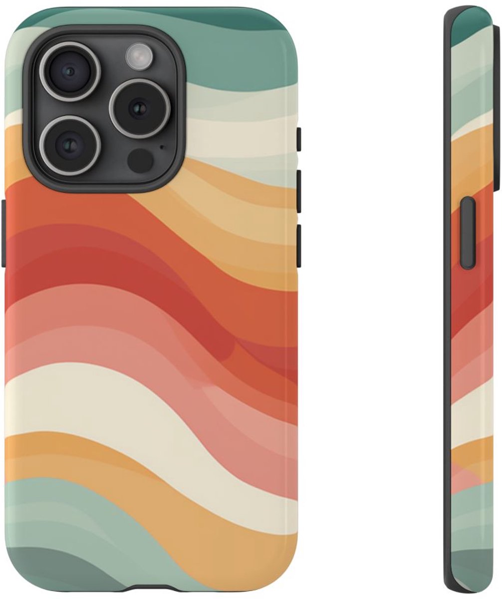 Golvend Veelkleurig Patroon – Telefoonhoesje Geschikt voor iPhone 15 Pro