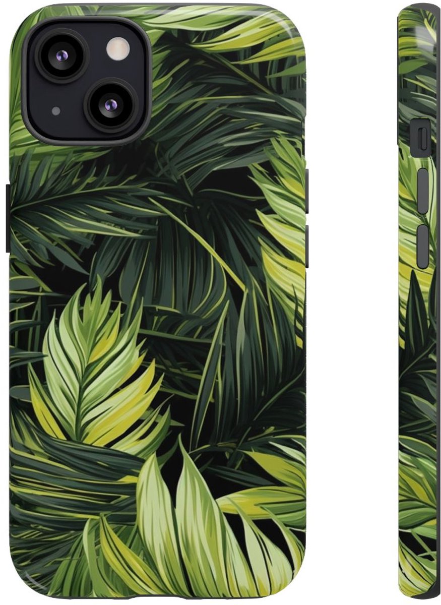 Groen Tropisch Palmbladerenpatroon – Telefoonhoesje Geschikt voor iPhone 13