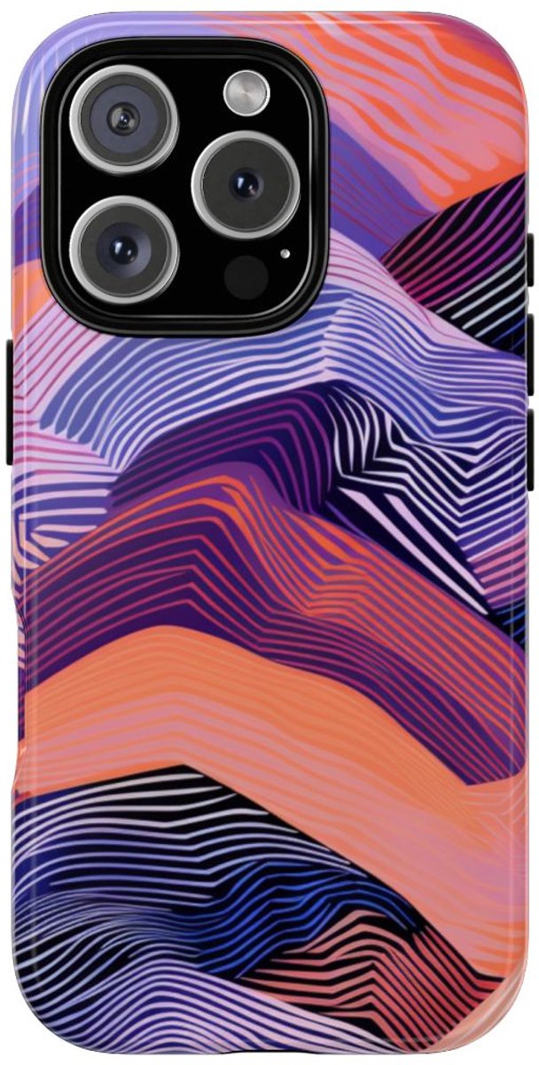 Abstracte Golvende Strepen – Telefoonhoesje Geschikt voor iPhone 16 Pro