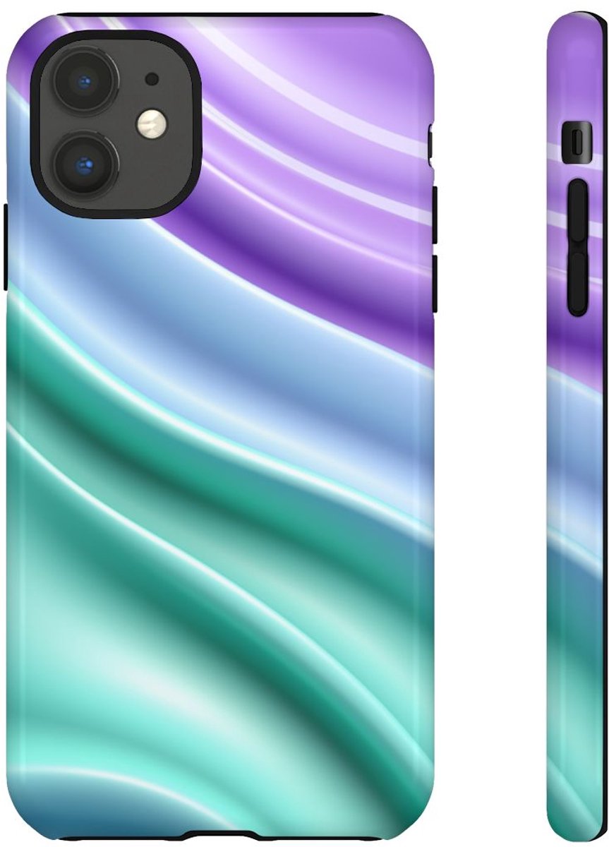 Zachte Pastelgolven met Glanzende Afwerking – Telefoonhoesje Geschikt voor iPhone 11