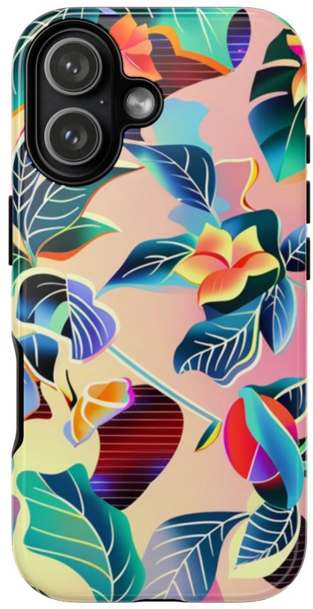Levendig Tropisch Bloemenpatroon – Telefoonhoesje Geschikt voor iPhone 17