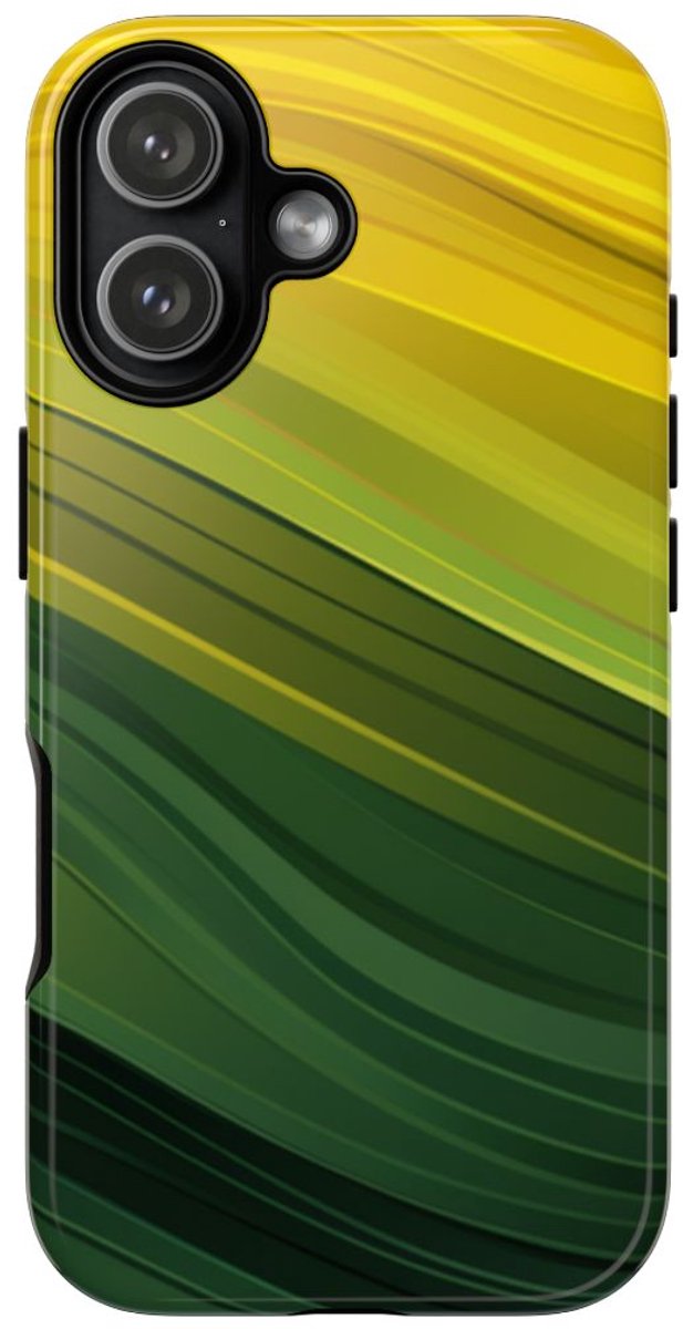 Groen-Geel Golvenpatroon – Telefoonhoesje Geschikt voor iPhone 17