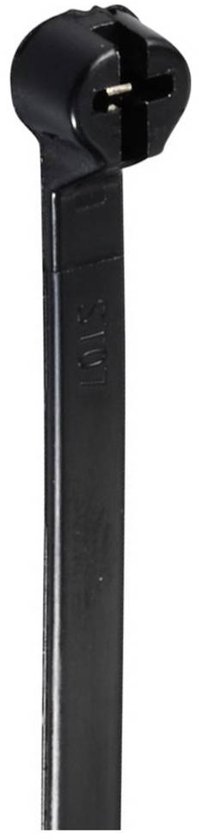 TRU COMPONENTS TC-12814188 Serre-câble 200 mm 4.8 mm noir stabilisé aux UV, avec languette métallique 100 pc(s)