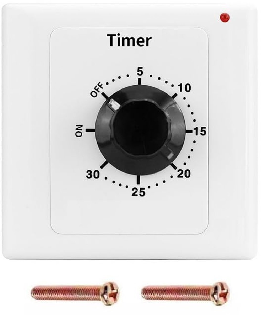 30 Minuten Timer voor Ventilator, Boiler, Pomp, Lamp - Programmeerbare Mechanische Timer 220V 15A