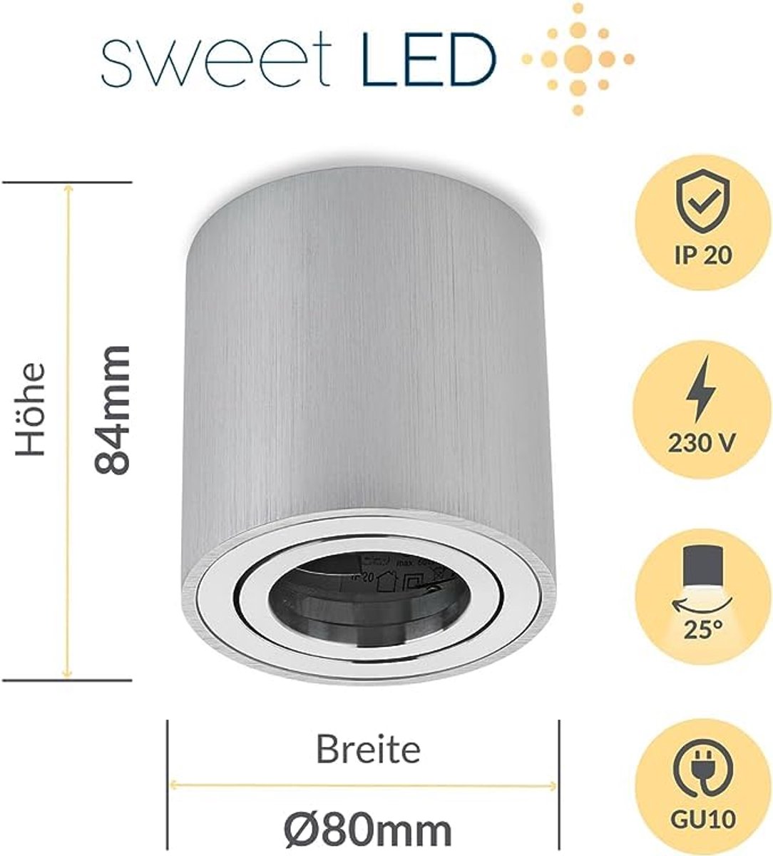 Moderne ronde opbouwspots GU10 van aluminium voor binnen en buiten - Zwenkbare plafondlampen