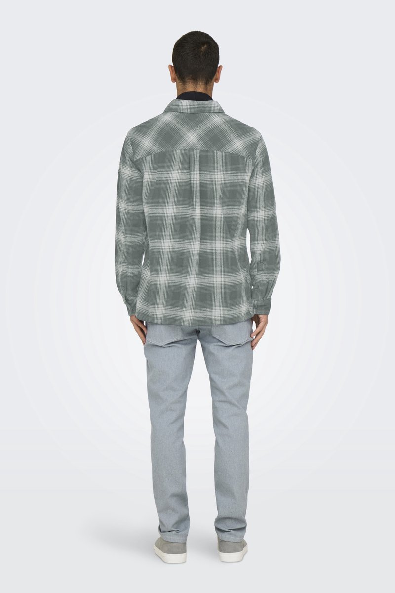 Only & Sons ONSAUSTIN WOOL ZIP OVERSHIRT NOOS Blauw Lange mouw | Gratis Only & Sons ONSAUSTIN WOOL ZIP OVERSHIRT NOOS Blauw Lange mouw | Gratis