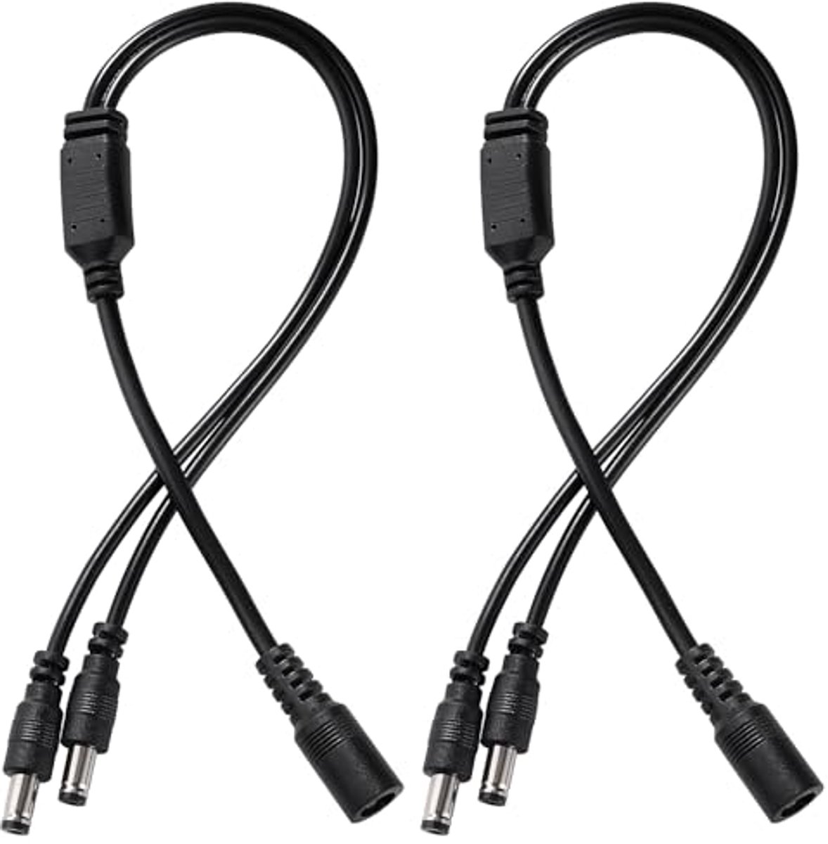 2 Stuks 5.5x2.1 mm 5-24 V DC Voedingssplitterkabel - 2-Weg DC Power Splitter voor CCTV, LED-Lichten en Routers