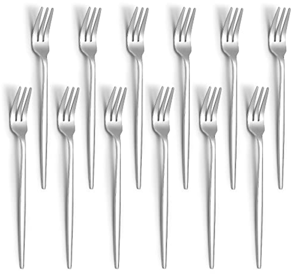 Dessertvorken Set van 12 Stuks - Roestvrij Staal, 16.5 cm - Ideaal voor Cake, Fruit en Hapjes