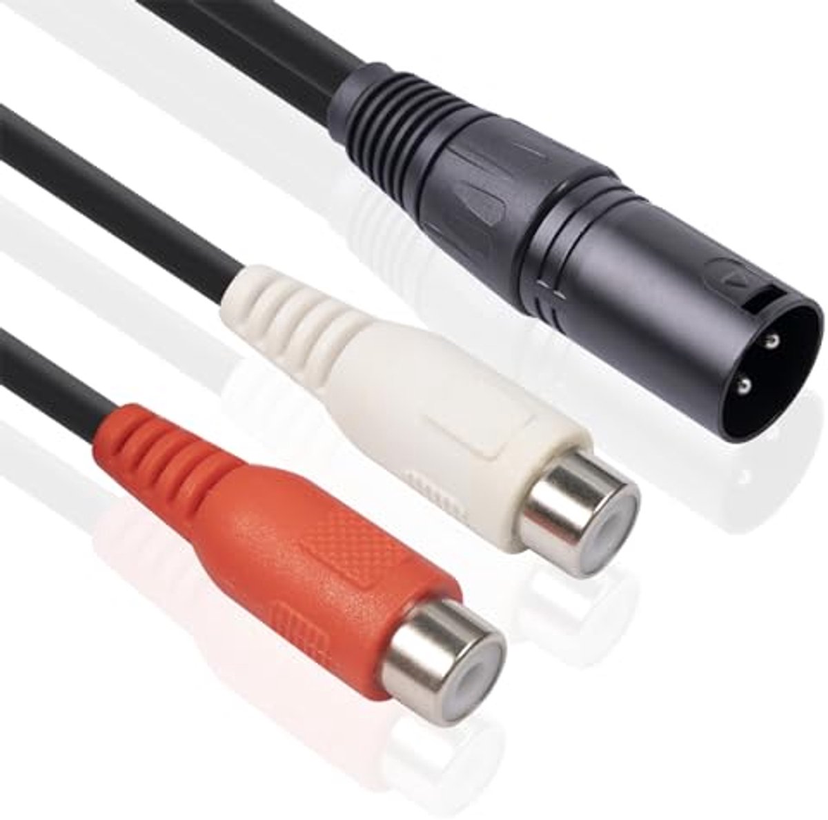 XLR naar 2 RCA Y-splitterkabel voor geluidsapparatuur
