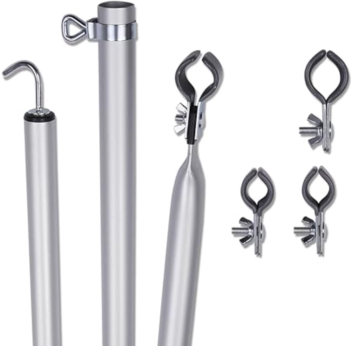 Telescopische Dakstang Set - 2 Aluminium Dakhaken voor Voortent Bevestiging 230-325 cm