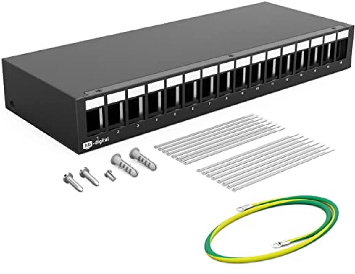 16-poorts patchpaneel voor Keystone modules - ethernet aansluitingen uitbreiden