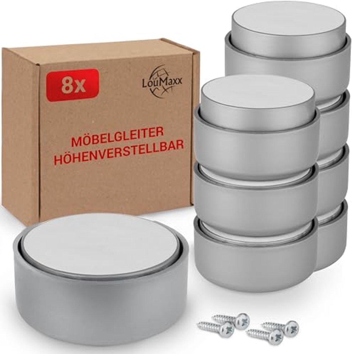 Verstelbare Meubelpoten voor Meubels met Glijvoetjes - Set van 8