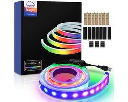 LED Strip voor gamingbureau, RGBIC LED-strip voor 32 inch PC-monitor, PC-achtergrondverlichting, USB led-verlichting met app-bediening