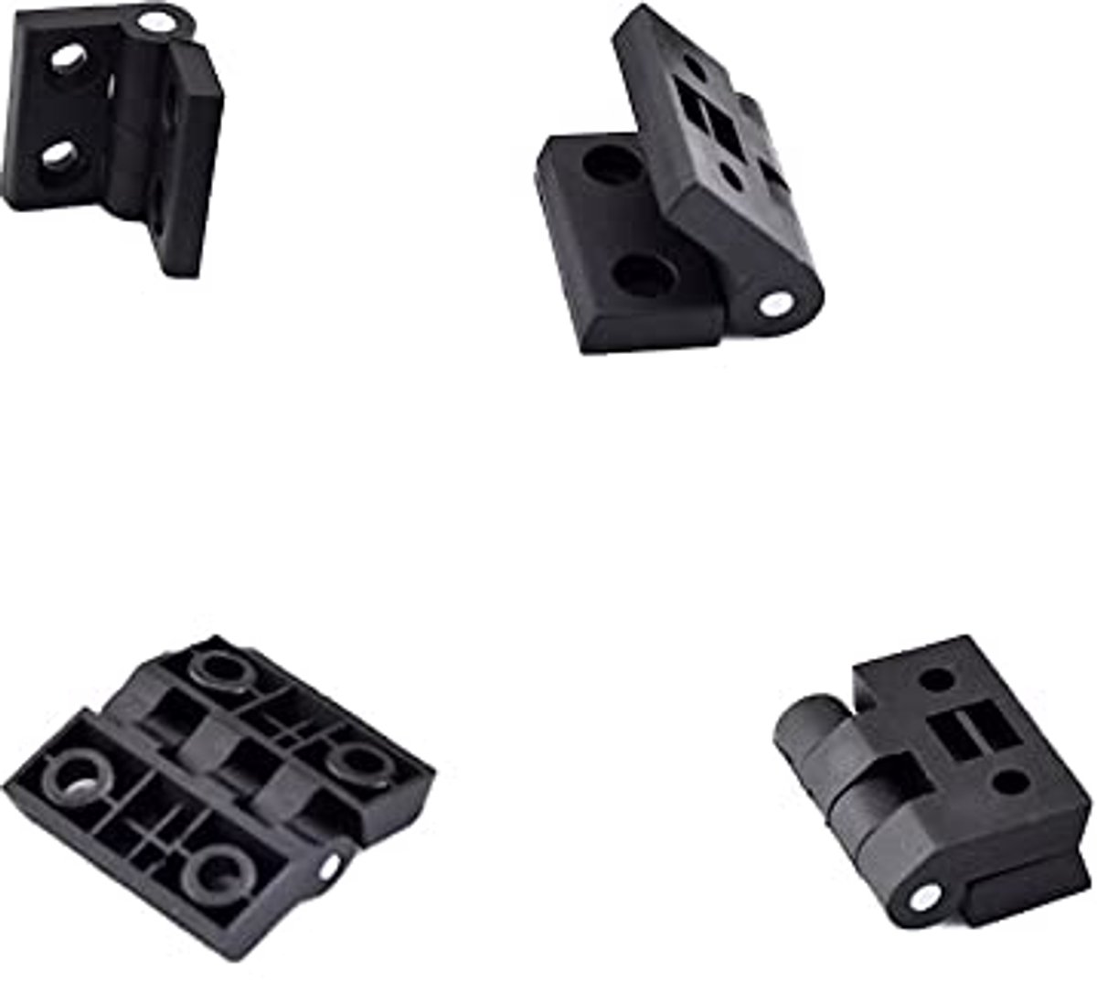 Deurscharnieren voor Vouwlades - 4 Stuks Kunststof Scharnieren 40x40 mm Zwart