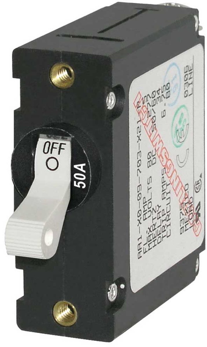 Magnetische stroomonderbreker Serie A (stroom: 50 Amp) wit (BS7230)