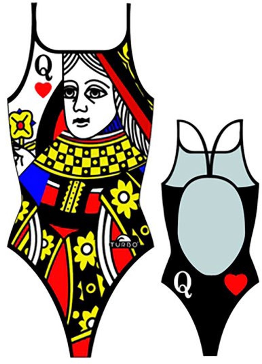 Turbo Queen Of Hearts Zwemkleding Zwart L Vrouw Multicoloured / Red