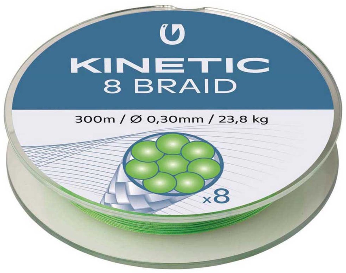 Kinetic Cyber 8 Gevlochten Vislijn 300 M Groen 0.400 mm