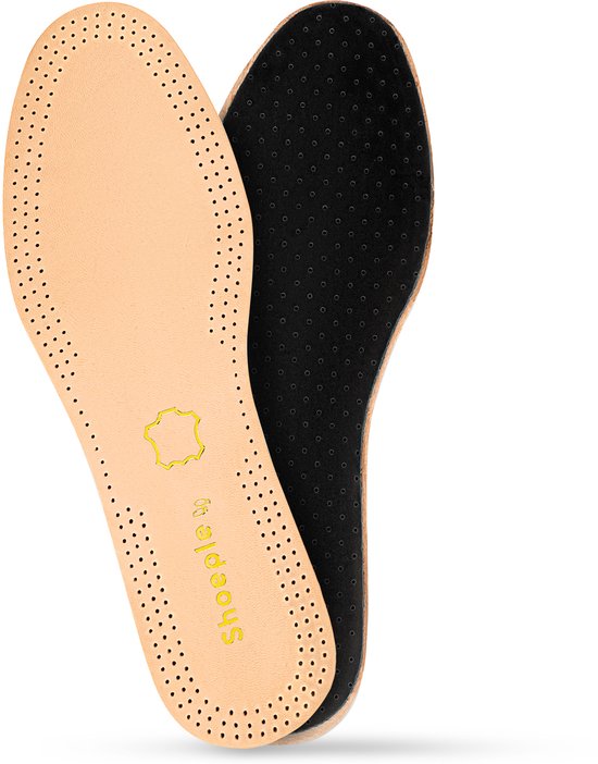 Semelles intérieures Shoeple Premium en cuir – Comfort Extra doux et finition Luxe – Couche en cuir naturel – Pointure 41-42