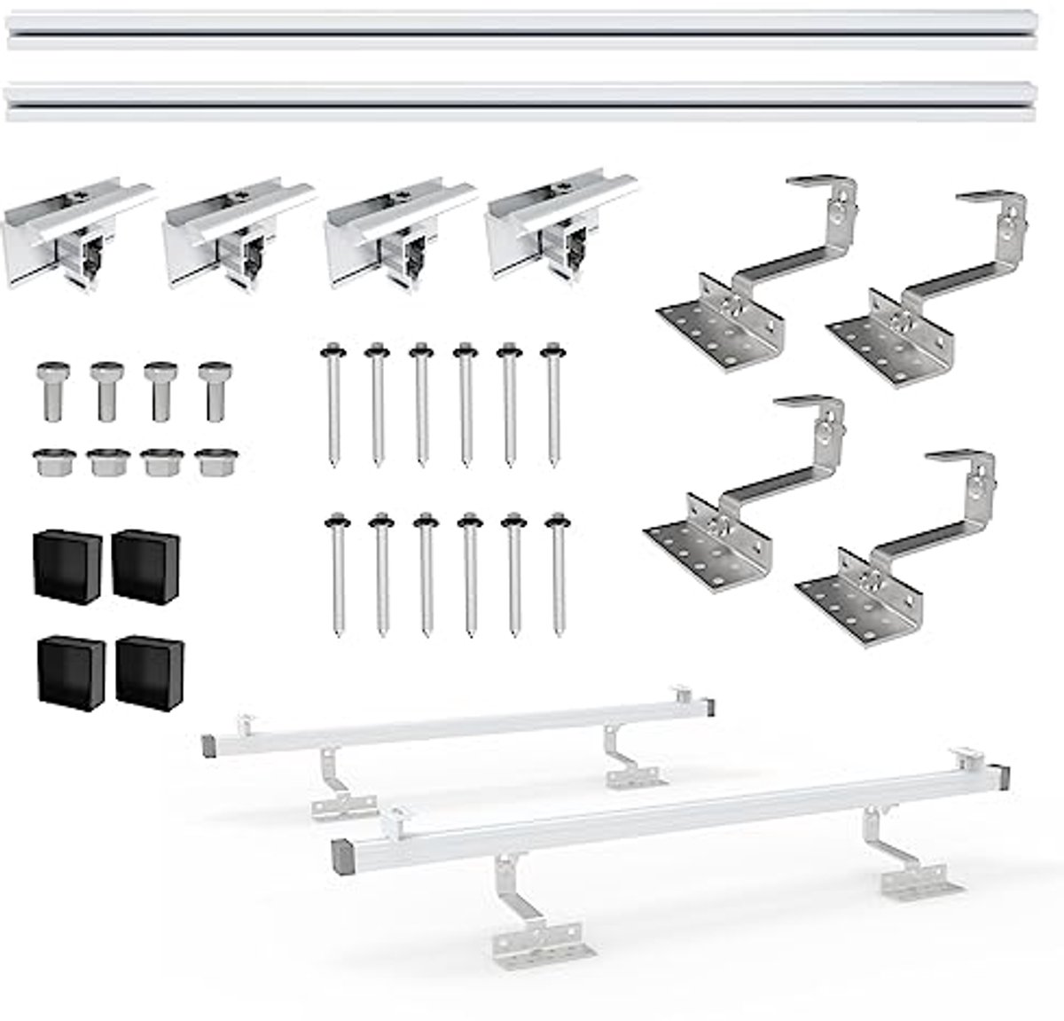Fotovoltaïsche Montageset voor Baksteendaken - Inclusief Aluminium Profiel en Dakhaken voor Zonnepanelen