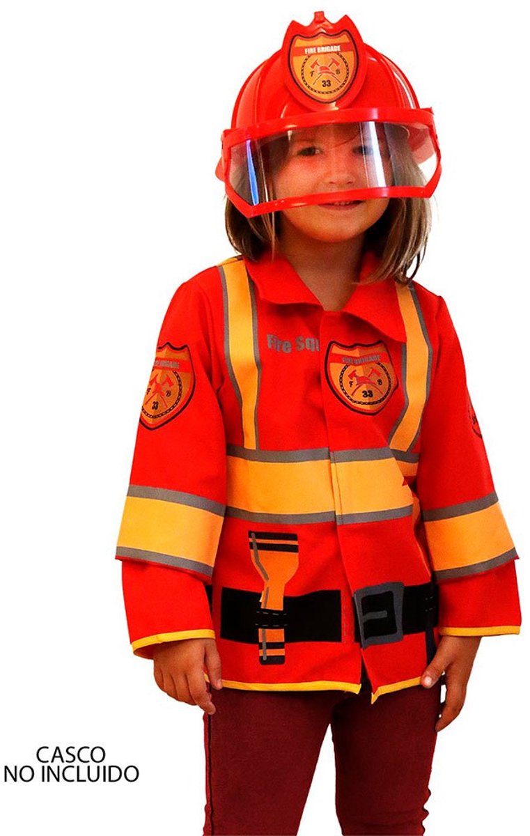Brandweerjas met Lange Mouw - DeQube - Verkleedkleding Brandweer — afbeelding 4