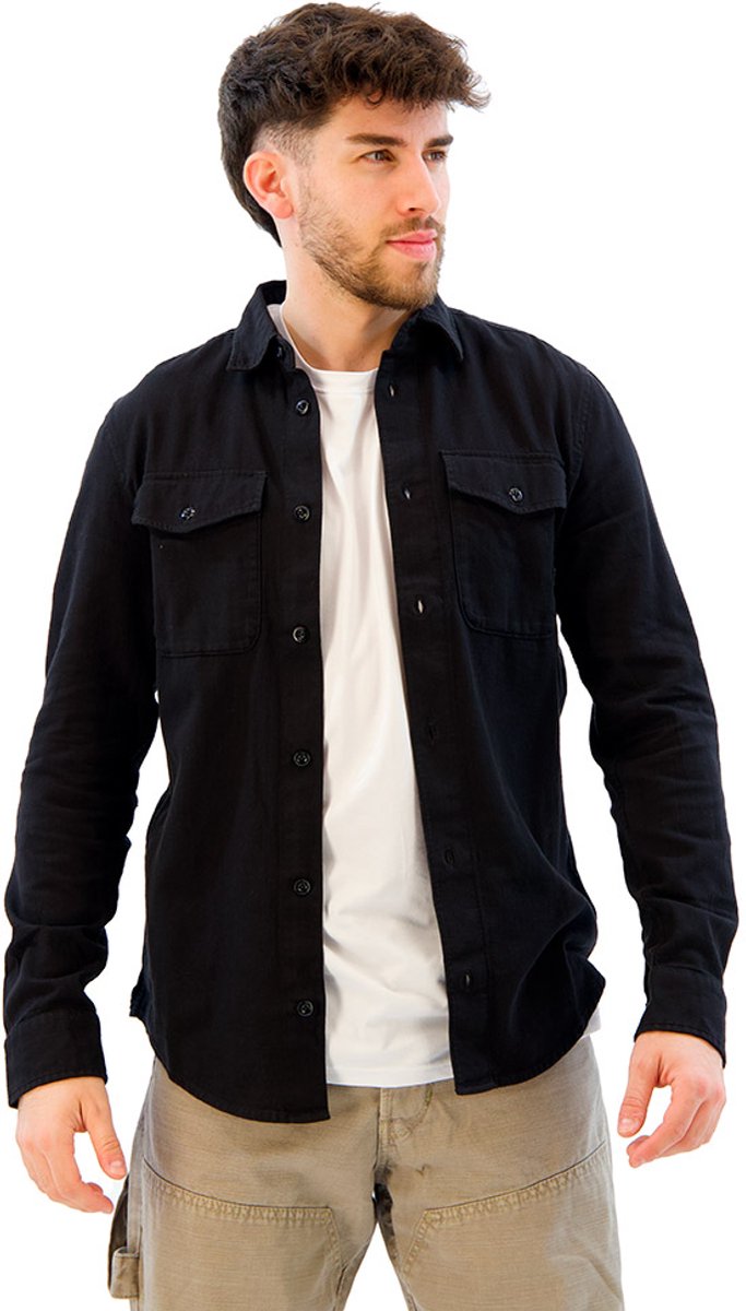 G-STAR Marine Slim Shirt ls Heren Overhemd dk gd Zwart