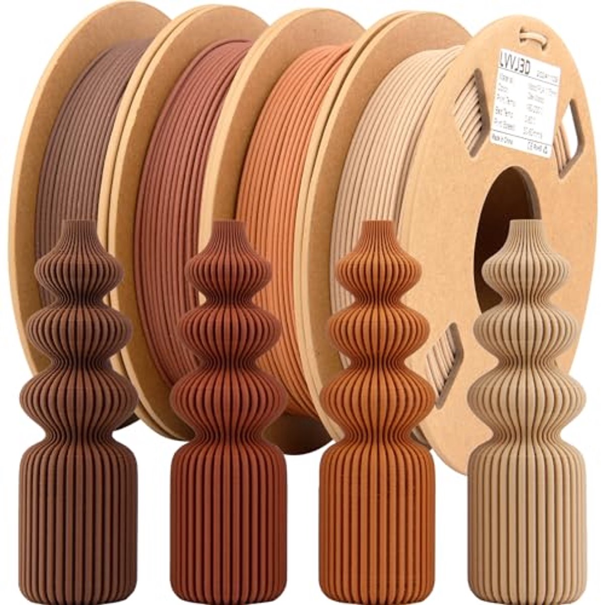 Houten Filament voor 3D-printer - PLA 1,75 mm met Houtvezel - Ideaal voor 3D-printprojecten