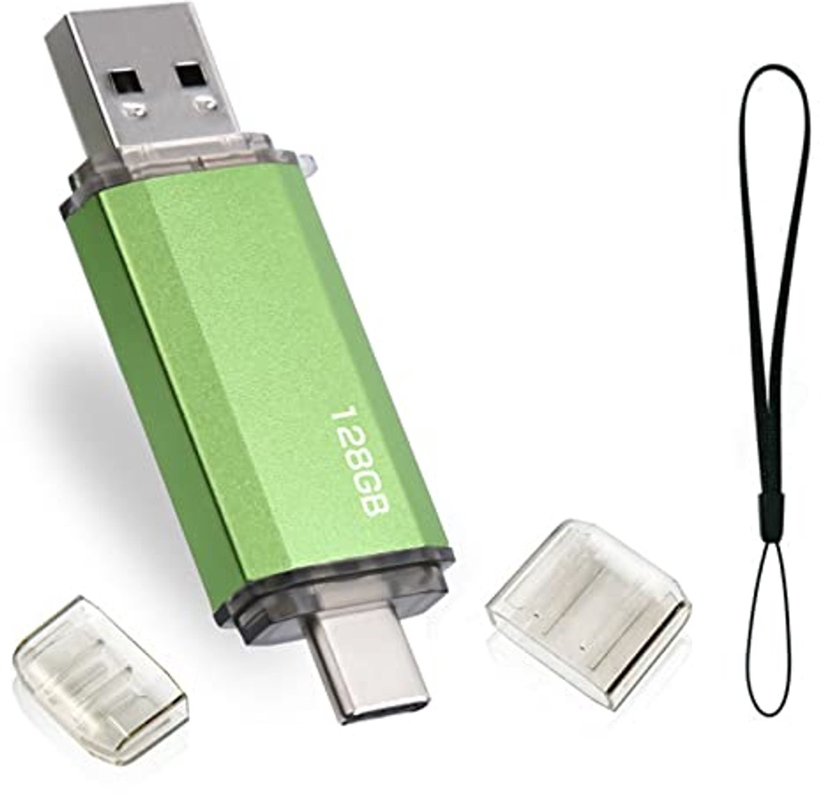 USB-stick 128 GB 2-in-1 Type C - Geheugenstick voor Android, PC, Laptop en Tablet