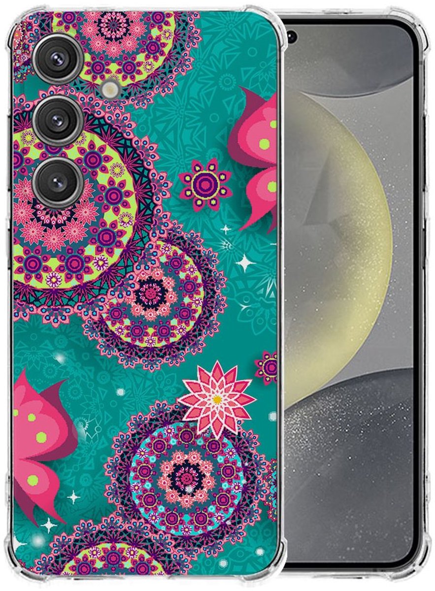 Samsung Galaxy S25 Plus Hoesje - Cirkels en Vlinders TPU Antishock