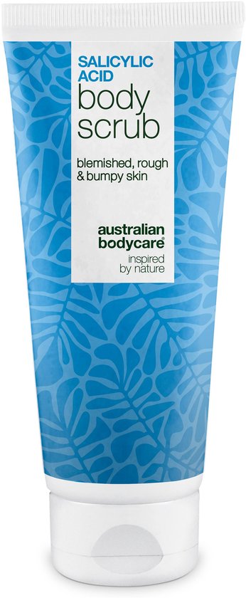 Body Scrub met salicylzuur voor een zuivere en gladdere huid — Body Scrub met salicylzuur verwijdert puistjes en onzuiverheden. Bevat salicylzuur, glycolzuur, abrikozenpitpoeder en allantoïne.