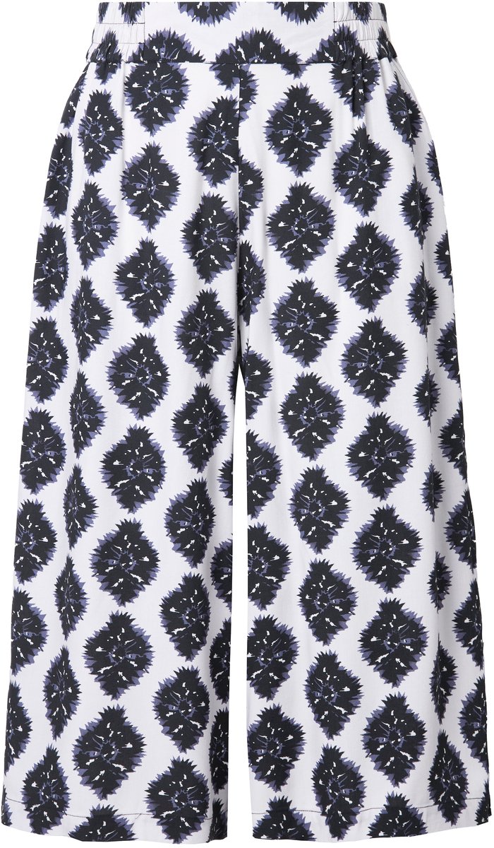 Studio Untold - Dames - Culotte wijde pijpen all-over print - Off-white - Maat 42