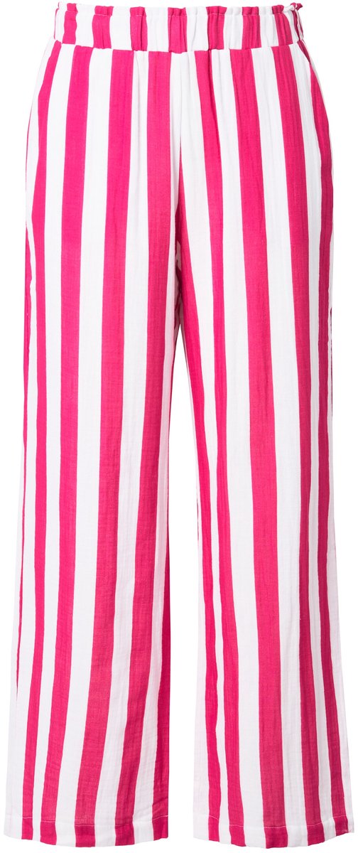 Studio Untold - Dames - Mousseline broek wijde pijpen strepen - Roze - Maat 46