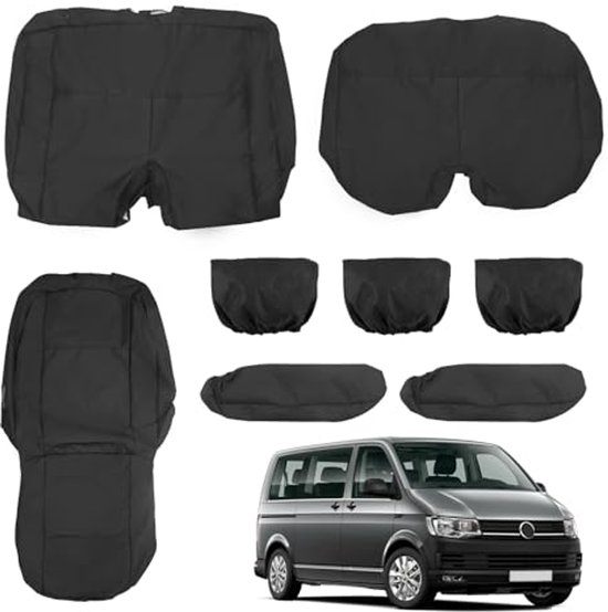 Black Leatherette Seat Storage Organisers For VW Transporter T5/T5.1 Kombi – Custom Fit Pair